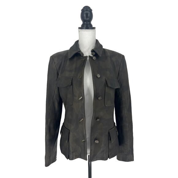 Coogi Australia Vintage Camo Leather Blazer Jacket - Picture 4 of 11